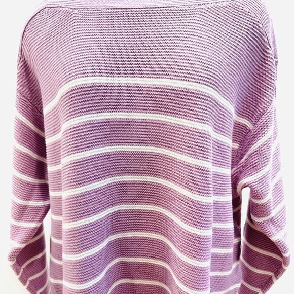 NWT CROFT & BARROW Women Long Sleeve Pullover Boat Neck Striped Knit Sweater 3X - Picture 4 of 14